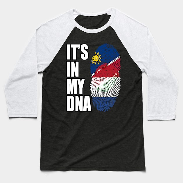 Dutch And Namibian Mix DNA Flag Heritage Baseball T-Shirt by Just Rep It!!